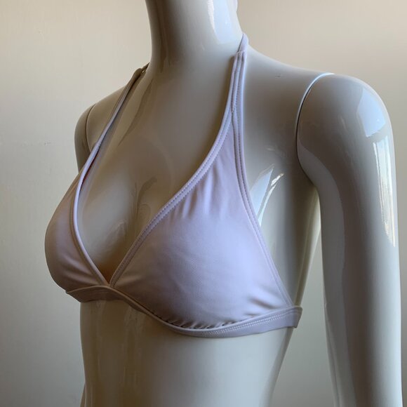 Billabong solid white halter bikini top medium - Picture 2 of 3
